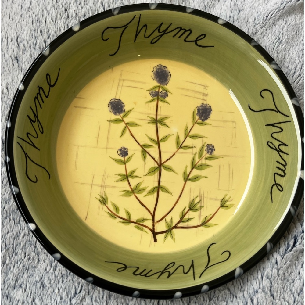 Vintage Certified International Culinary Herbs Thyme Pasta Bowl 9 3/8”